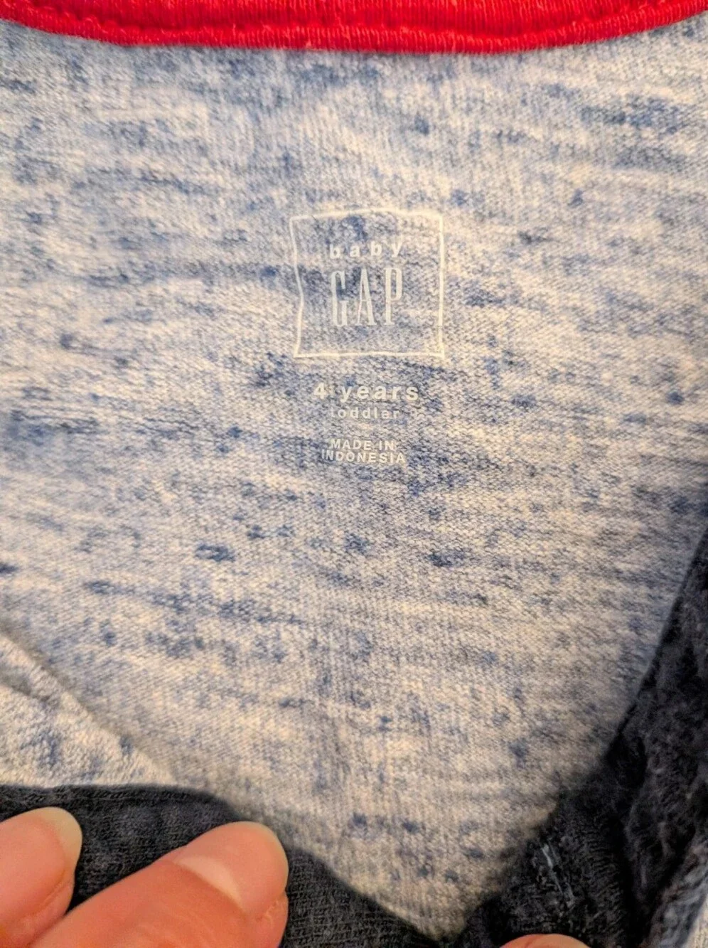 Gap Boys' Heather Blue Long-Sleeve Henley Top